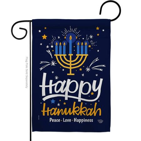 ORNAMENT COLLECTION 13 x 18.5 in. Happy Hanukkah Garden Flag with Winter Double-Sided Decorative Vertical Flags OR578991